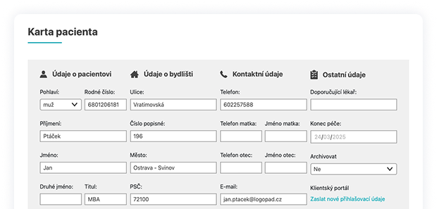 Patient records interface
